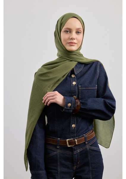 Organik Crash Şal Haki Yeşil fiyatları