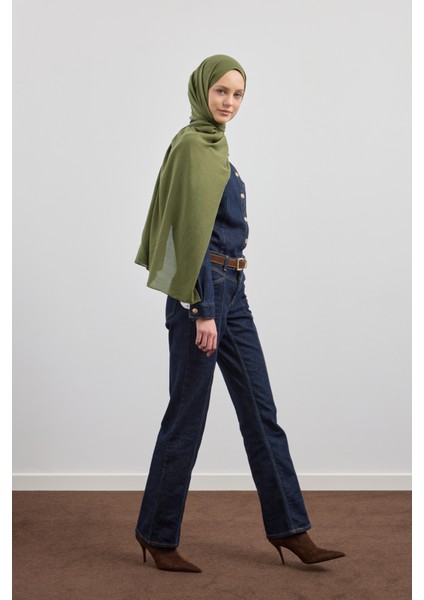 Organik Crash Şal Haki Yeşil indirimleri