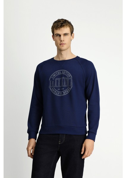 Bisiklet Yaka Regular Fit Baskılı Pamuk Sweatshirt fiyatları