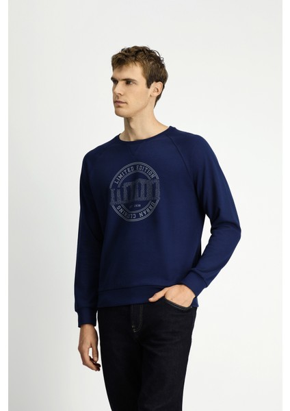 Bisiklet Yaka Regular Fit Baskılı Pamuk Sweatshirt fırsatları