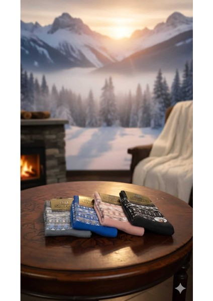 Bayan Yün (Lambswool) Çorap 4' Lü Paket