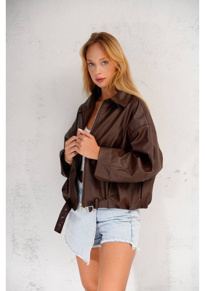 Kemer Detaylı Oversize Deri Ceket - Sezonun Ikonu modelleri