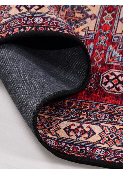 Otantik 1039 Vintage Baskı Halı Silinebilir Yıkanabilir Salon Antre Mutfak Halı Yolluk