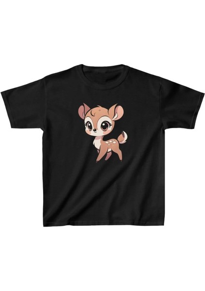 Unisex Çocuk Baskılı T-Shirt - Siyah