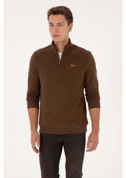 Erkek Kahverengi Sweatshirt 50313802-VR029 modelleri