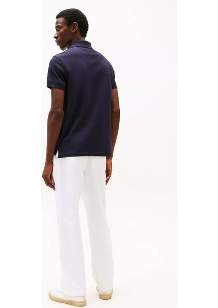 Erkek Regular Fit Göğsü Şeritli ve Yazı Nakışlı Polo Yaka T-Shirt - Lacivert modelleri