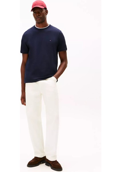 Erkek Regular Fit Pike Kumaş Bisiklet Yaka T-Shirt - Lacivert fiyatları