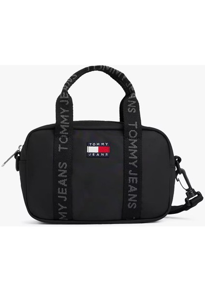 Kadın Yazılı Askılı Çapraz El Çantası - Siyah