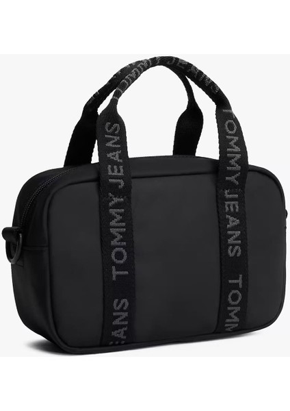Kadın Yazılı Askılı Çapraz El Çantası - Siyah fiyatları