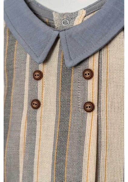 Erkek Bebek/çocuk Yakalı 2li Takım Ham Keten Yazlık Kumaş Alt Üst 3-6-9-12-19-24AYLIK indirimleri