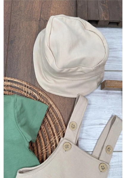 Salopet Safari Şapkalı Badili Rahat Beden Yazlık 3lü Erkek Bebek Takım/tulum fırsatları