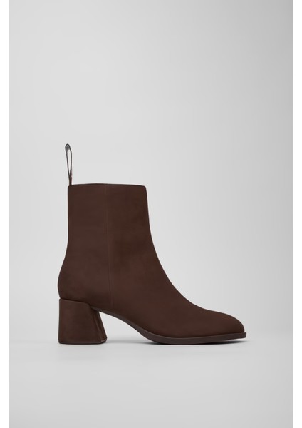 Kadın Kora Deri Bot - Koyu Kahverengi