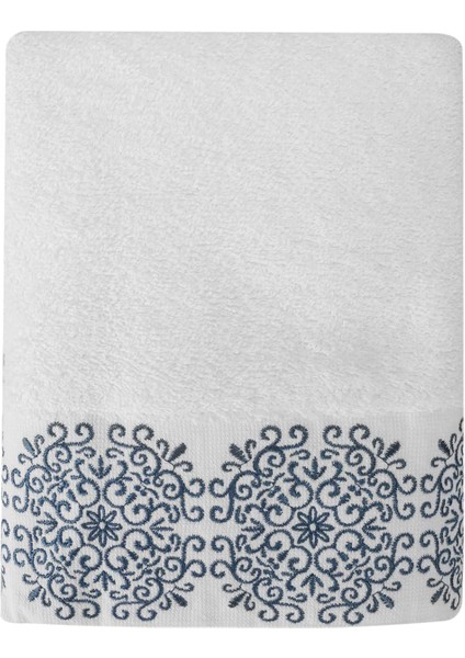 Sty Nakışlı Beyaz Havlu 50X90