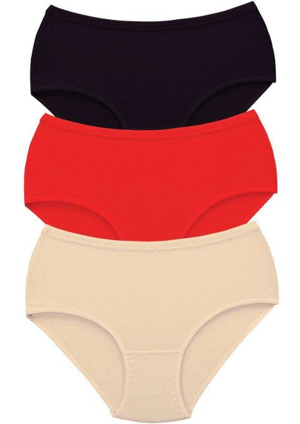 3 Adet Tutku Kadın Yüksek Bel Bato Kalın Lastik Külot S1