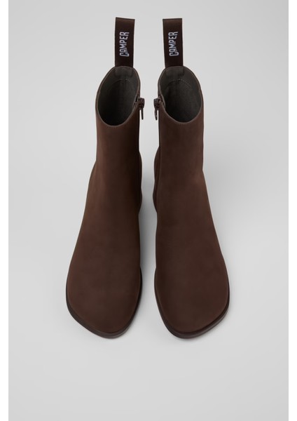 Kadın Kora Deri Bot - Koyu Kahverengi modelleri