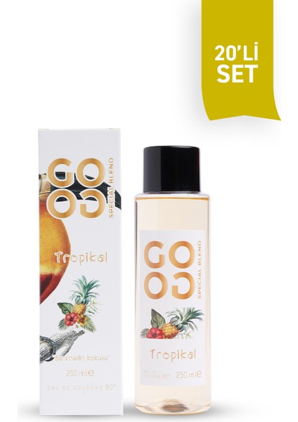 Gogo Tropikal Kolonya 250ML Plastik Şişe - 20 Adet