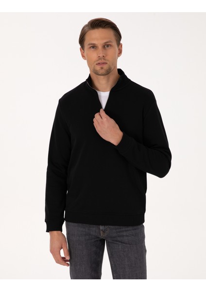 Erkek Siyah Regular Fit Sweatshirt 50308044-VR046 modelleri