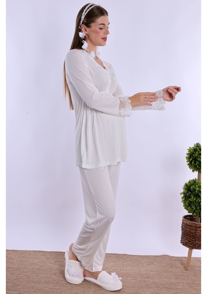 Ekru Hamile Lohusa Pijama Takımı indirimleri