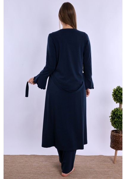 Lacivert Sabahlıklı Hamile Lohusa Pijama Takımı fırsatları