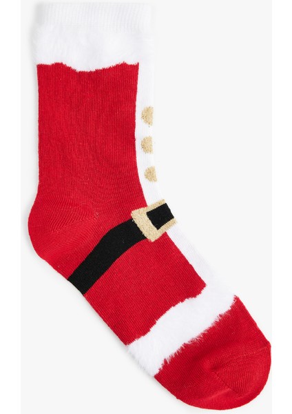 Noel Baba Detaylı Pamuklu Havlu Çorap