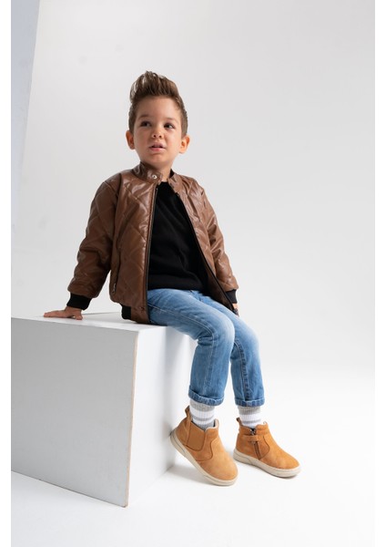 Erkek Çocuk Kum Hakiki Deri Suya Dayanıklı Günlük Bot