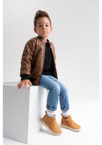 Erkek Çocuk Kum Hakiki Deri Suya Dayanıklı Günlük Bot