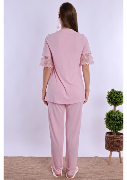 Pembe Sabahlıklı Hamile Lohusa Pijama Takımı indirimleri