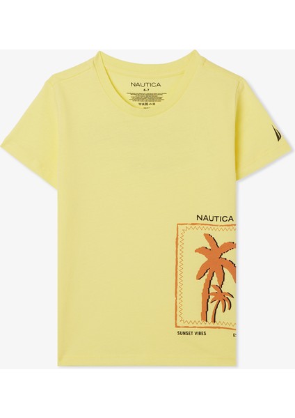 Erkek Çocuk Sarı Regular Fit Baskılı T-Shirt