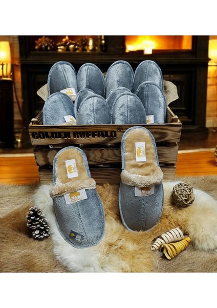 2 Çift Kaliteli Içi Kürk Peluş Dört Mevsim Ev Terliği Yünlü Misafir Çeyiz Bohça Bahçe Gelin Terliği