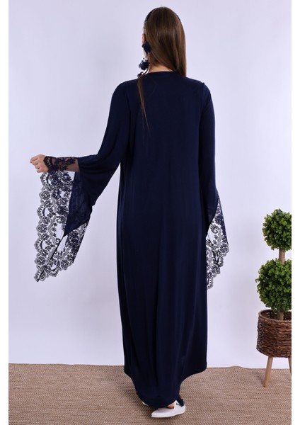 Lacivert Dantelli Hamile Lohusa Set modelleri