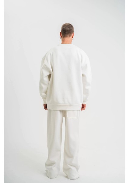 Uzun Kol Bisiklet Yaka Basic Sweatshirt - Beyaz fiyatları