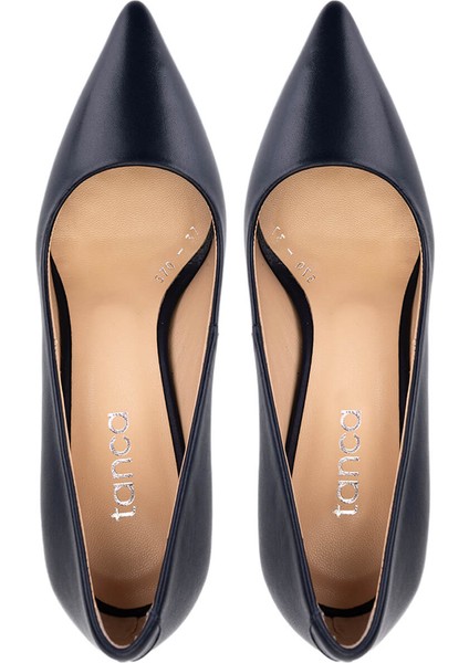 Kadın Hakiki Deri Lacivert Deri Topuklu Ayakkabı 1132 570 Bn Ayk SK25-26 Lacı Derı indirimleri