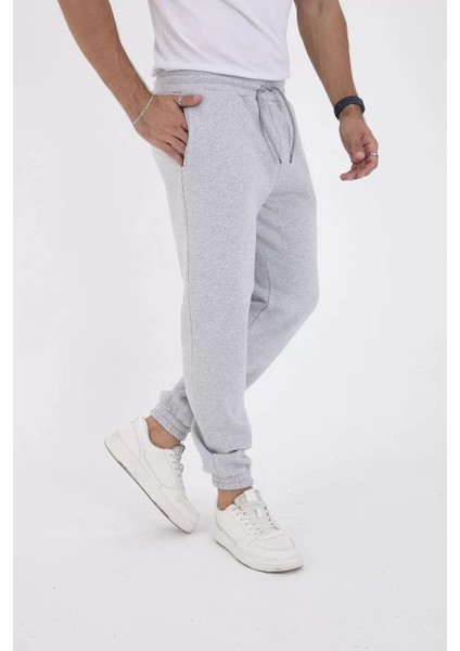 Unisex Kışlık Üç Iplik Lastikli Eşofman Pantolon - Gri fiyatları