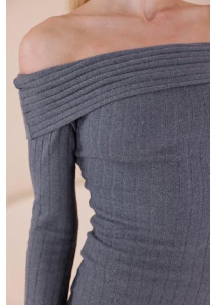 Madonna Yaka Dar Kalıp Uzun Kollu Elbise modelleri