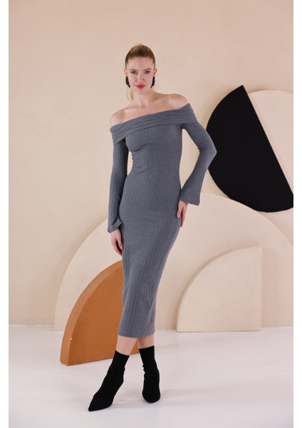 Madonna Yaka Dar Kalıp Uzun Kollu Elbise fırsatları