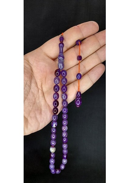 Sıkma Kehribar Tesbih Mor Renk Beyzi Kesim T-412 fırsatları