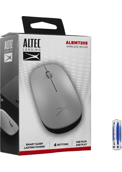 Lansing ALBM7305 Gümüş 2.4ghz USB 1600DPI Alkalin Pilli Kablosuz Mouse fiyatları