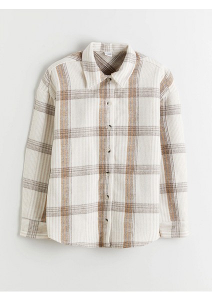 Lcw Kids Ekru Ekose Kız Çocuk Gömlek