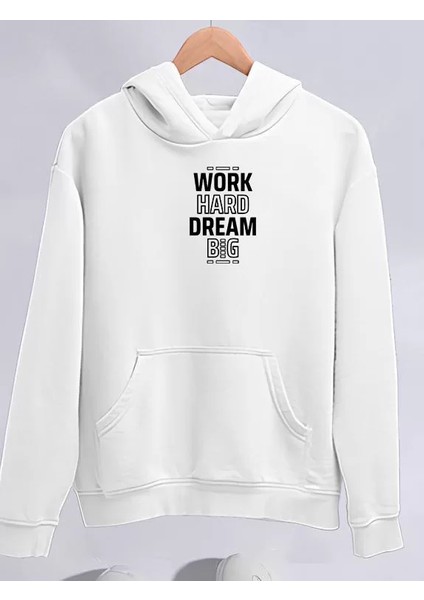 Kışlık Üç Iplik Kapüşonlu Sweatshirt - Beyaz