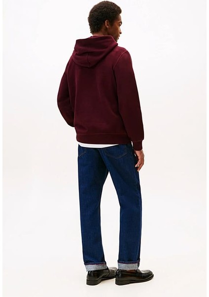 Erkek Regular Fit Kapüşonlu Kanguru Cepli Sweatshirt - Bordo modelleri