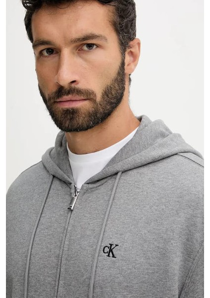 Erkek Regular Fit Fermuarlı Terry Kapüşonlu Sweatshirt - Gri fırsatları
