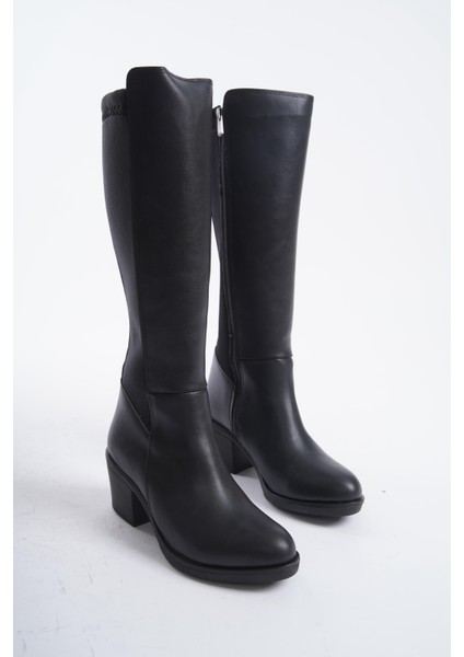 Kadın Leydi Dalgıç Kumaş Dizaltı Çizme Siyah fırsatları