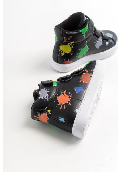 Erkek Çocuk Siyah Suni Deri Çocuk Bot