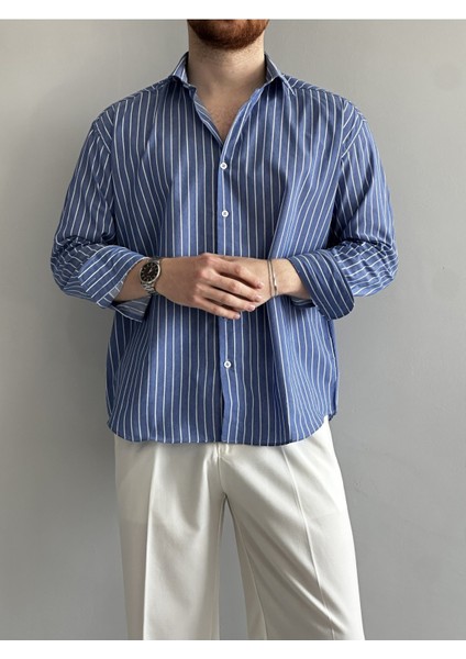 Old Money Rahat Kalıp Çizgili Gömlek fiyatları