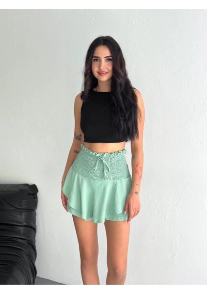 Ayrobin Şortlu Etek - Su Yeşili