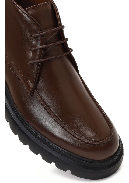 Erkek Kahverengi Bağcıklı Kalın Tabanlı Deri Casual Bot 25WFD675722