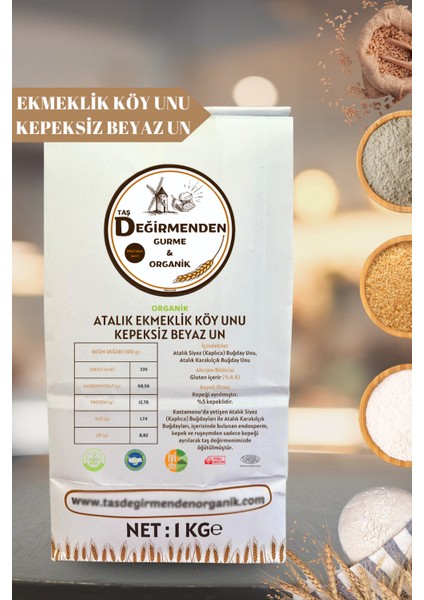 Atalık Ekmeklik Köy Unu - Kepeksiz Beyaz Un - 1 Kilo indirimleri