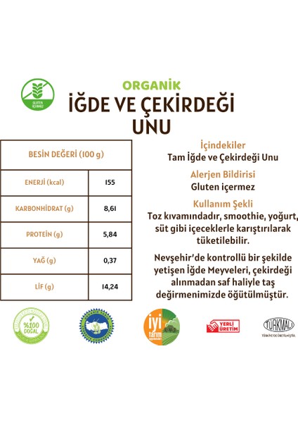 İğde Ve Çekirdeği Unu (Gluten İçermez) - 300 Gram modelleri