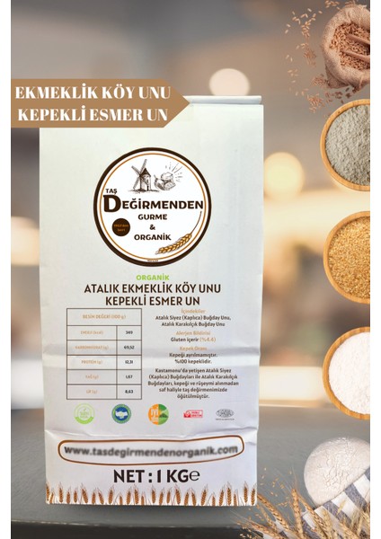 Atalık Ekmeklik Köy Unu - Kepekli Esmer Un - 1 Kilo indirimleri