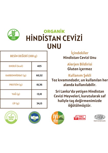 Hindistan Cevizi Unu (Gluten İçermez) - 300 Gram modelleri